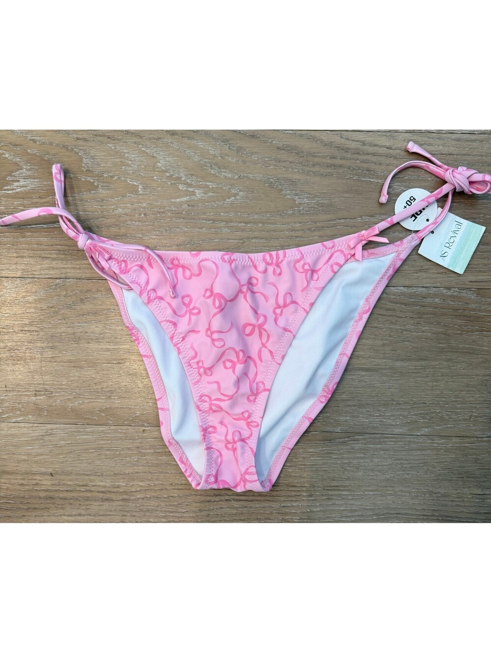 Altar'd State AS Revival Pink Bow String Bikini Bottoms Size Large